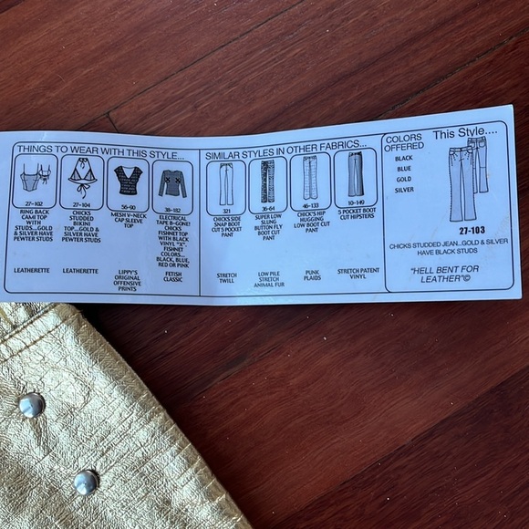 LIP SERVICE RARE! vintage 90s gold studded flare pants - Picture 4 of 9